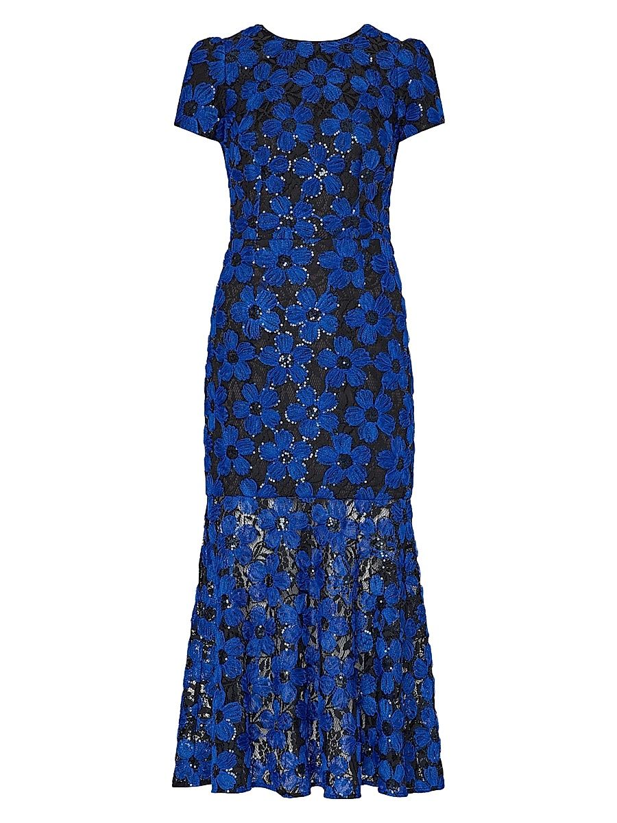 Women's Tahlia Embroidered Mesh & Tulle Dress - Cobalt Black - Size 4