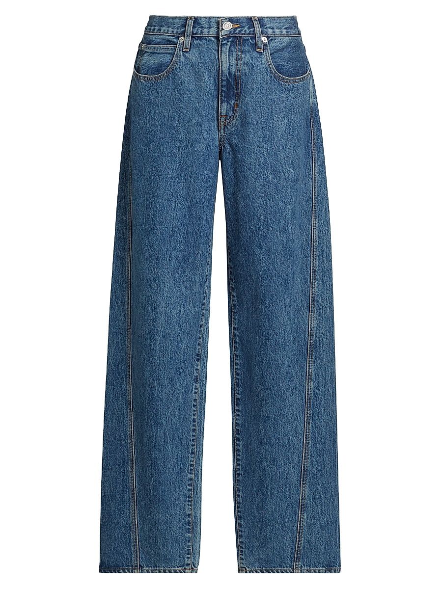 Women's Tess Low-Rise Long Curved Seam Wide-Leg Jeans - Satisfaction - Size 28