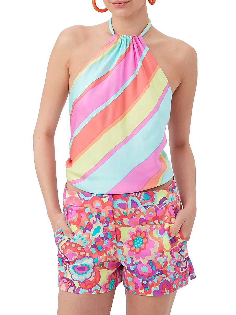 Women's Tamika Striped Halter Top - Size XXL