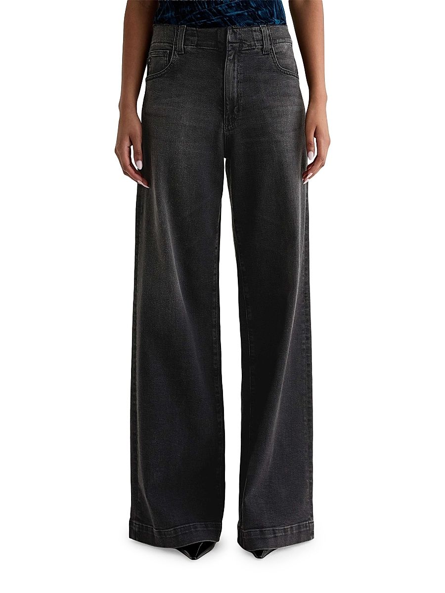 Women's Deven Stretch-Cotton Wide-Leg Jeans - Nebula - Size 29