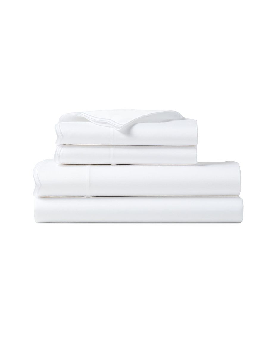 Malin Scallop Sateen Flat Sheet - Navy - Size King