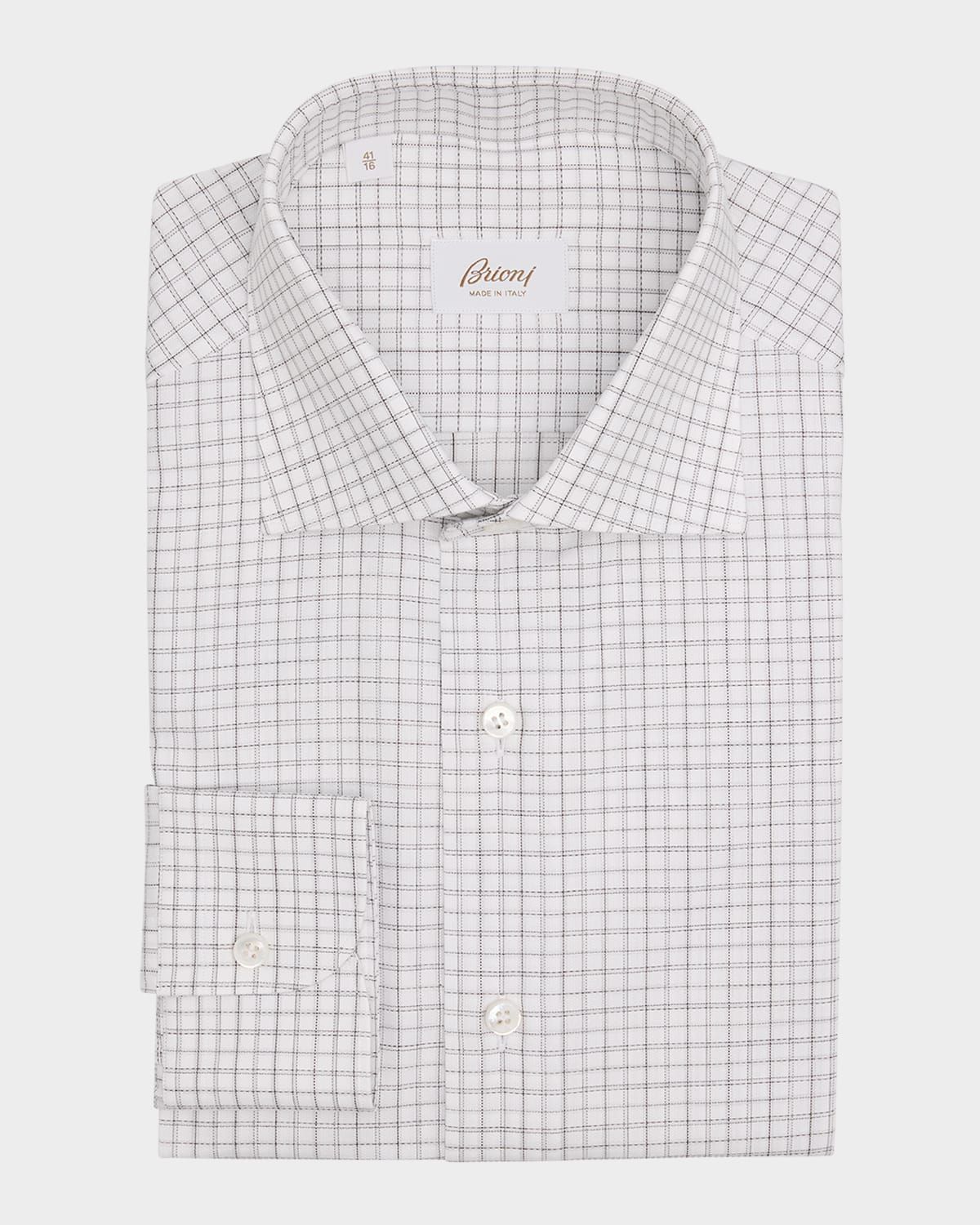 Men & apos;s Cotton Grid Check Classic-Fit Dress Shirt