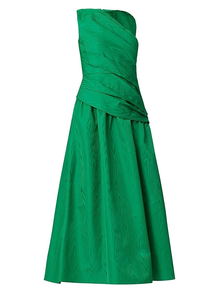 Shoshanna Women's Gabriele Moire Draped Maxi Dress - Vibrant Green - Size 8