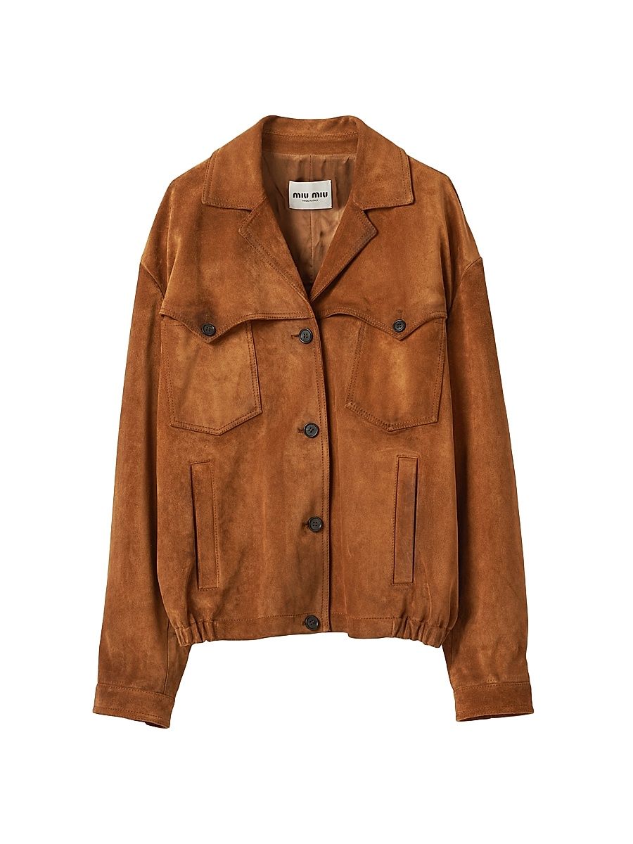 Women's Suede Jacket - Brown - Size 4