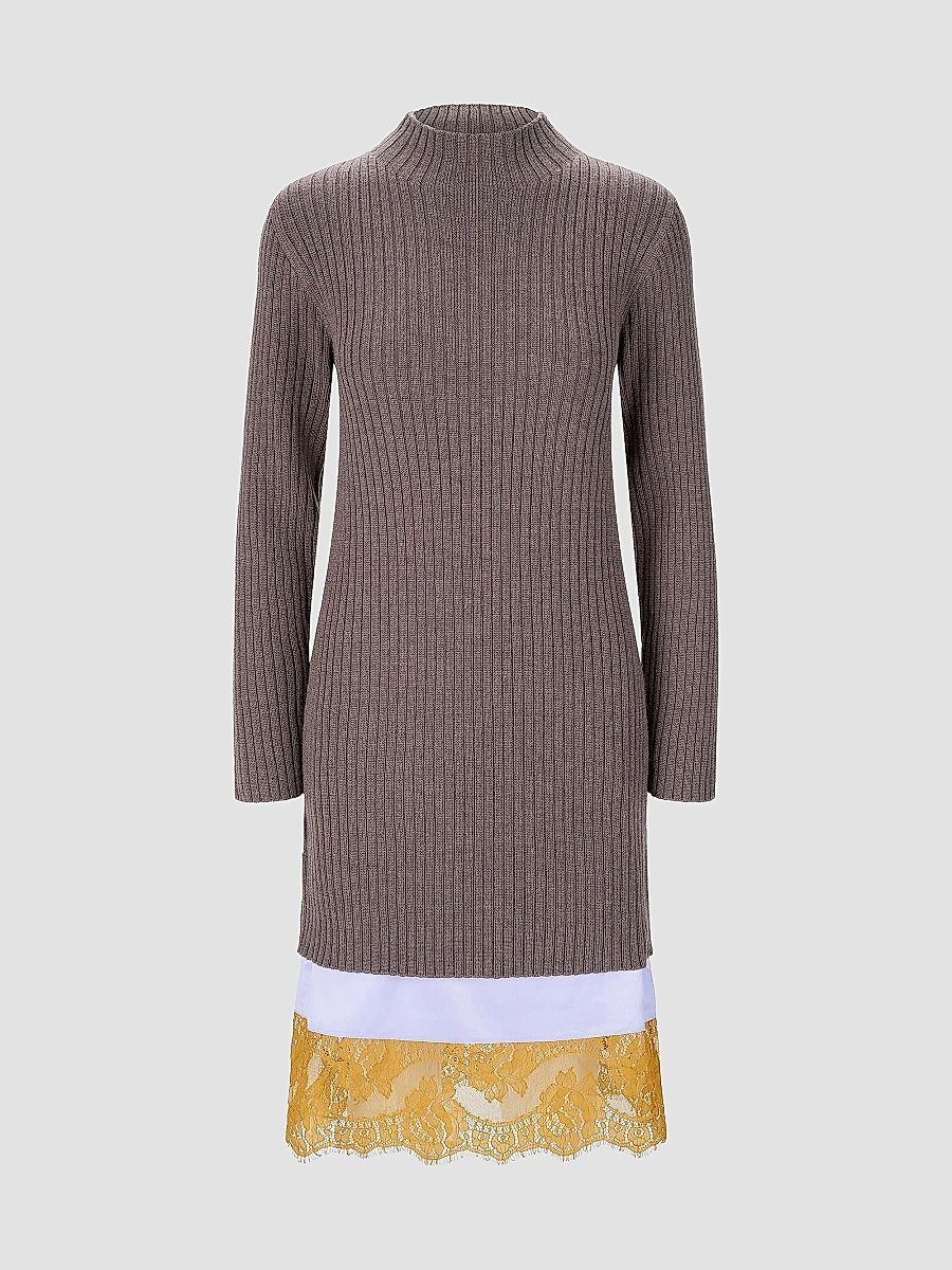 Staud Women's Willow Layered Sweaterdress - Truffle - Size Large