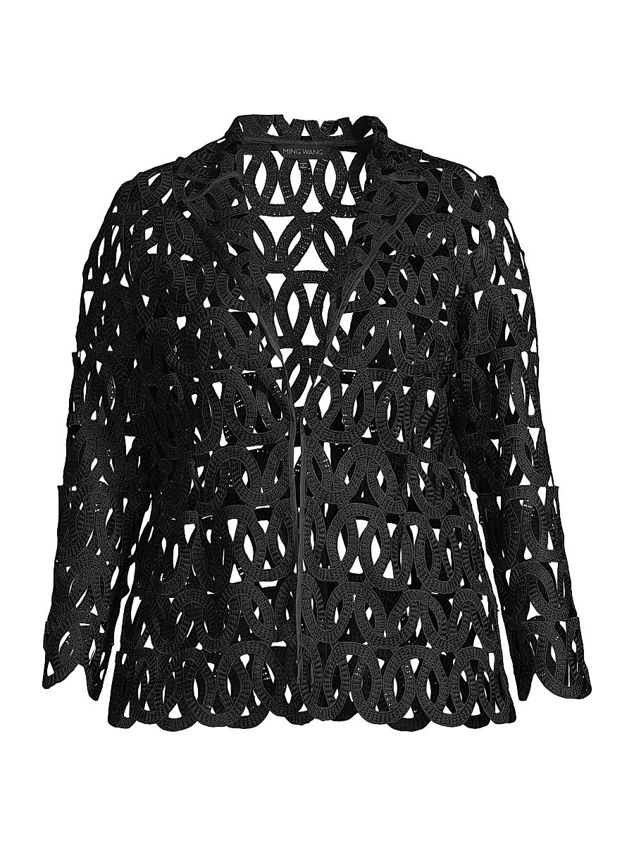 Women's Cutwork Jacket - Black - Size 28