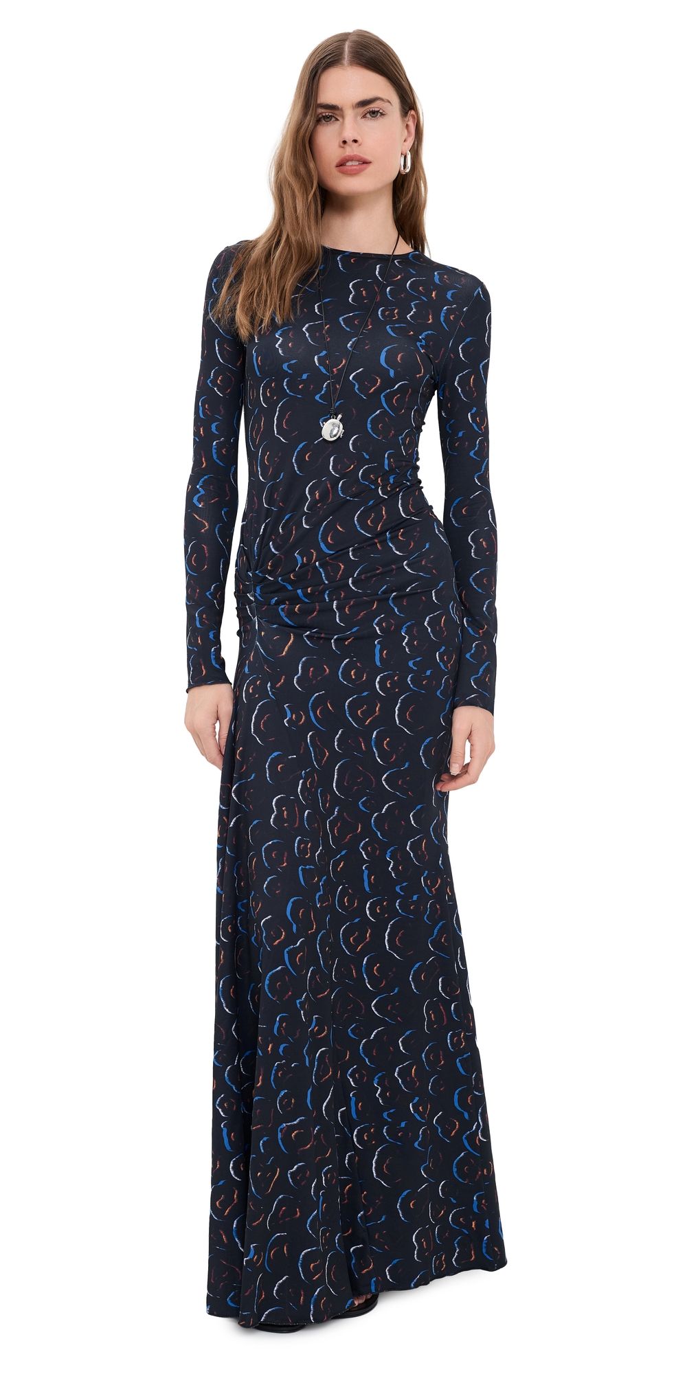 Eywasouls Malibu Annie Long Sleeve Dress Midnight Safari L