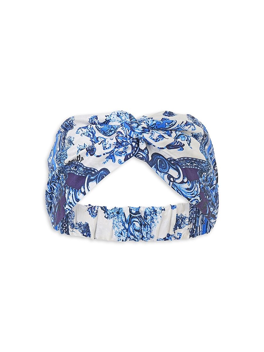 Women's Printed Woven Silk Twist Headband - A Tiled Wonderland
