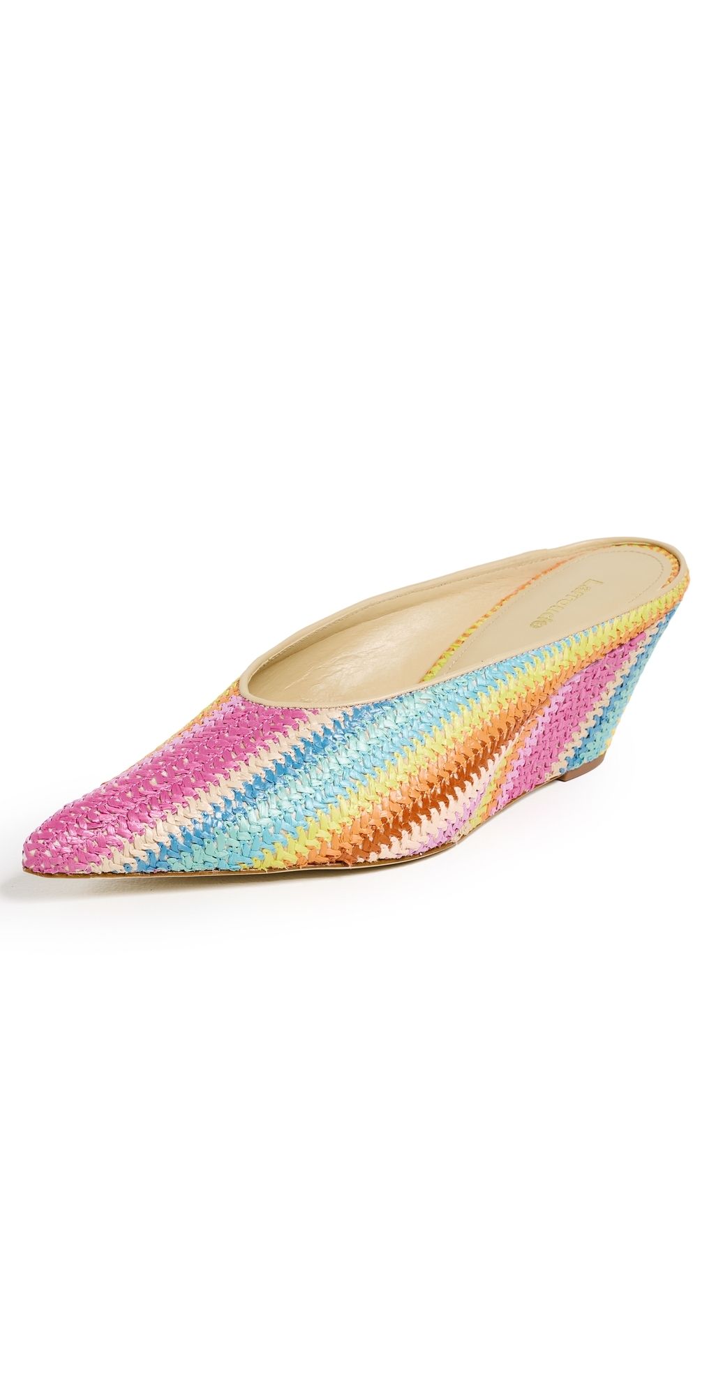 Larroudé Rainbow Raffia Mules Rainbow Raffia 7