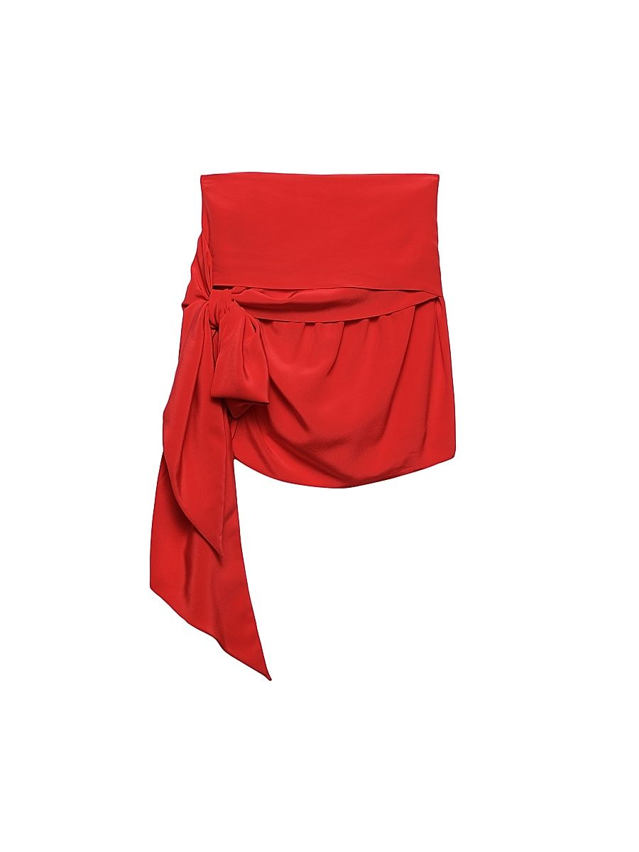Women's Crepe De Chine Miniskirt - Red - Size 4