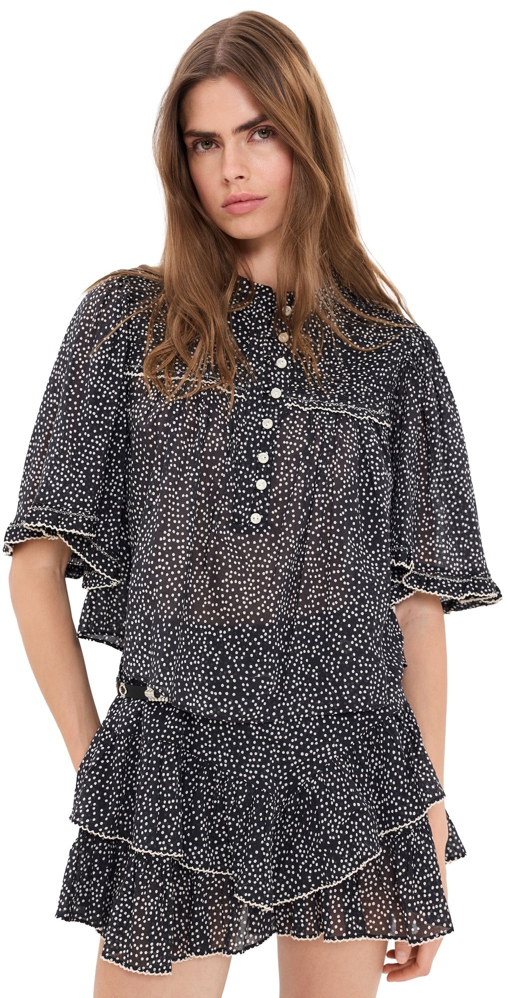 Isabel Marant Étoile Douna Blouse Black/Ecru 34