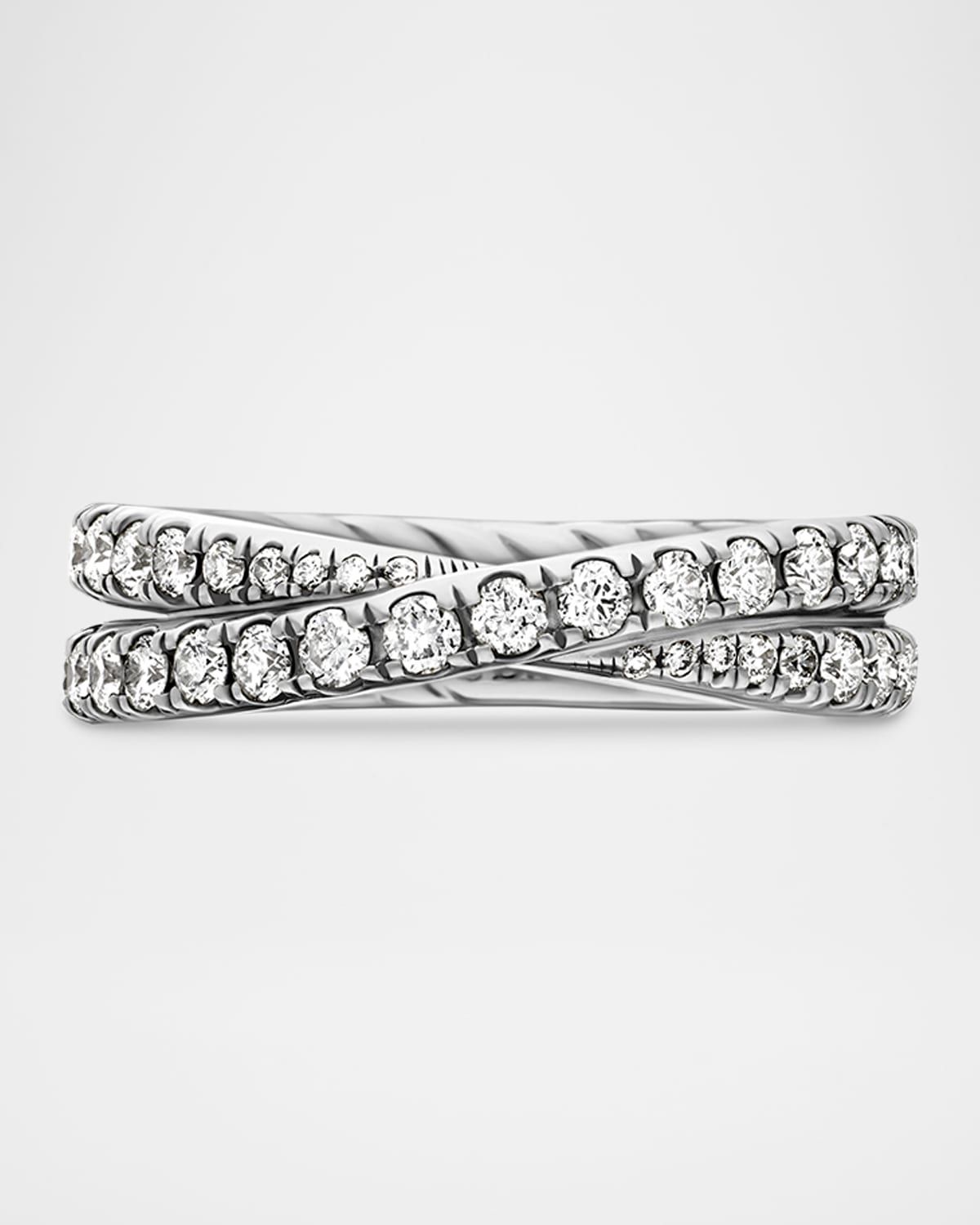 DY Crossover Band Ring with Diamonds in Platinum, 5.2mm