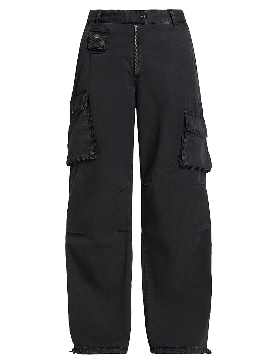 Women's Washed Cotton Twill Cargo Pants - Phantom - Size 18