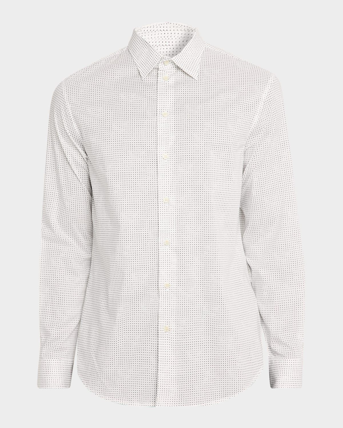 Men & apos;s Cotton Micro-Pattern Sport Shirt
