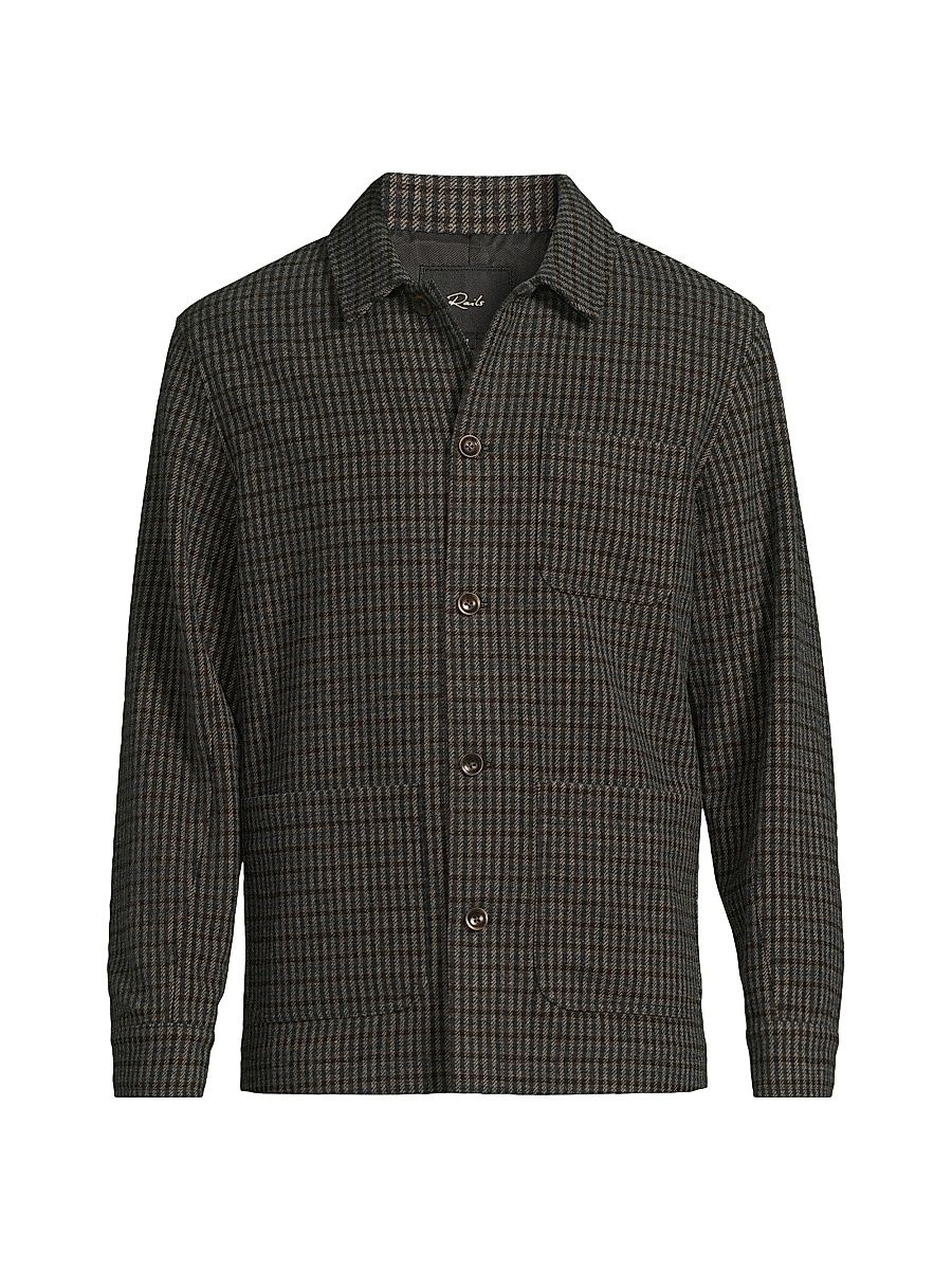 Men's Pascal Plaid Pocket Jacket - Grey Check Plaid - Size Large