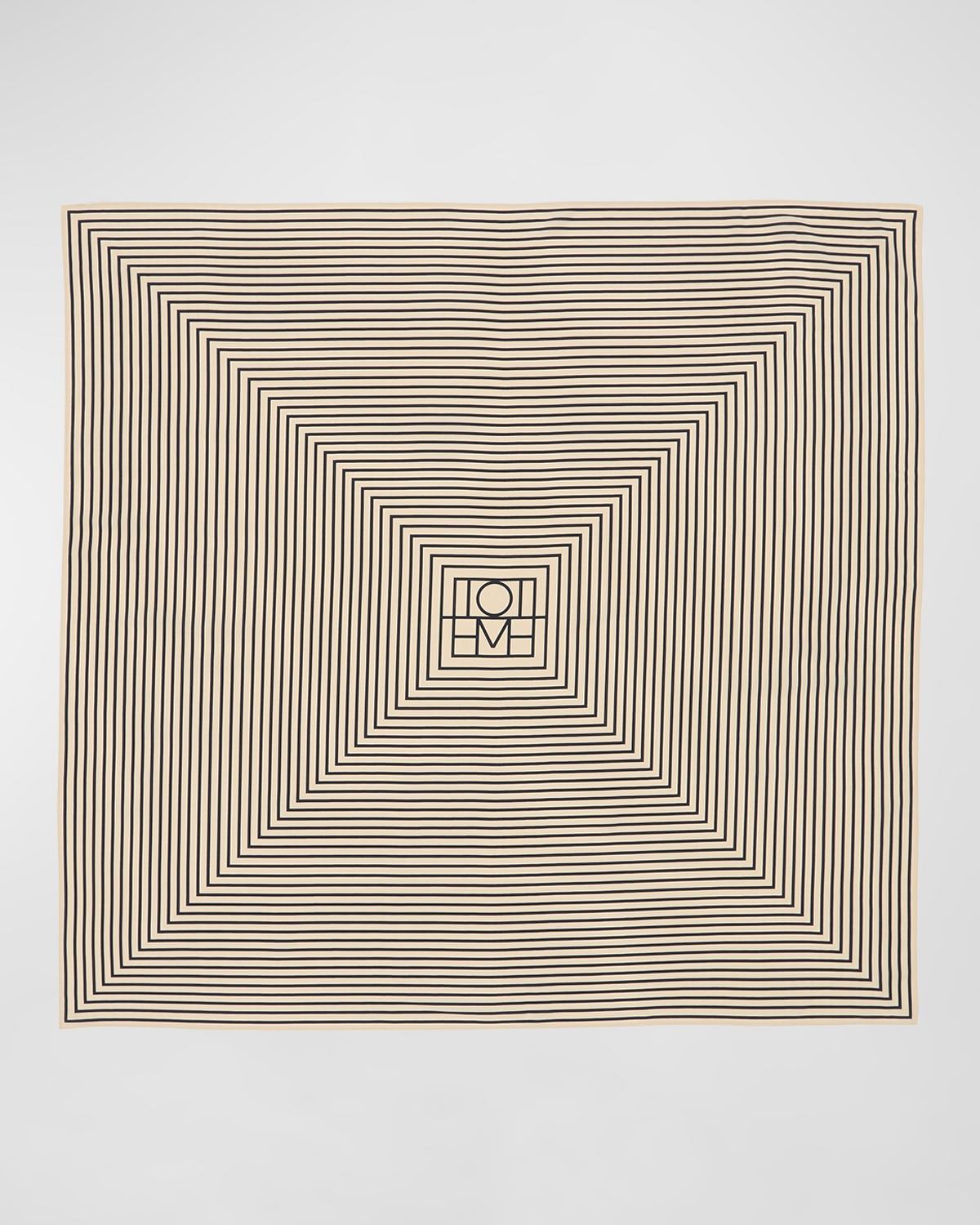Centered Monogram Cotton-Silk Scarf