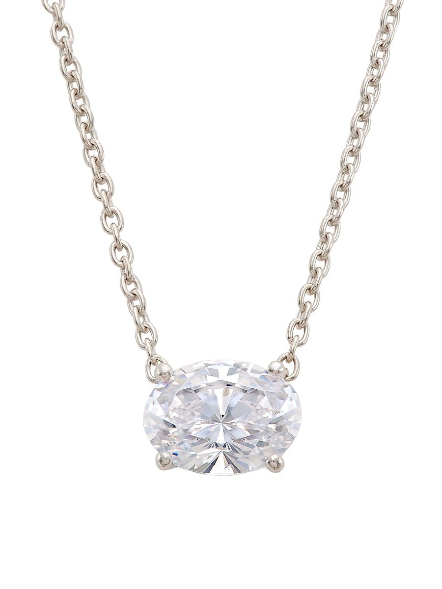 Women's Modern Love Sterling Silver & Oval-Cut Cubic Zirconia Necklace - Silver