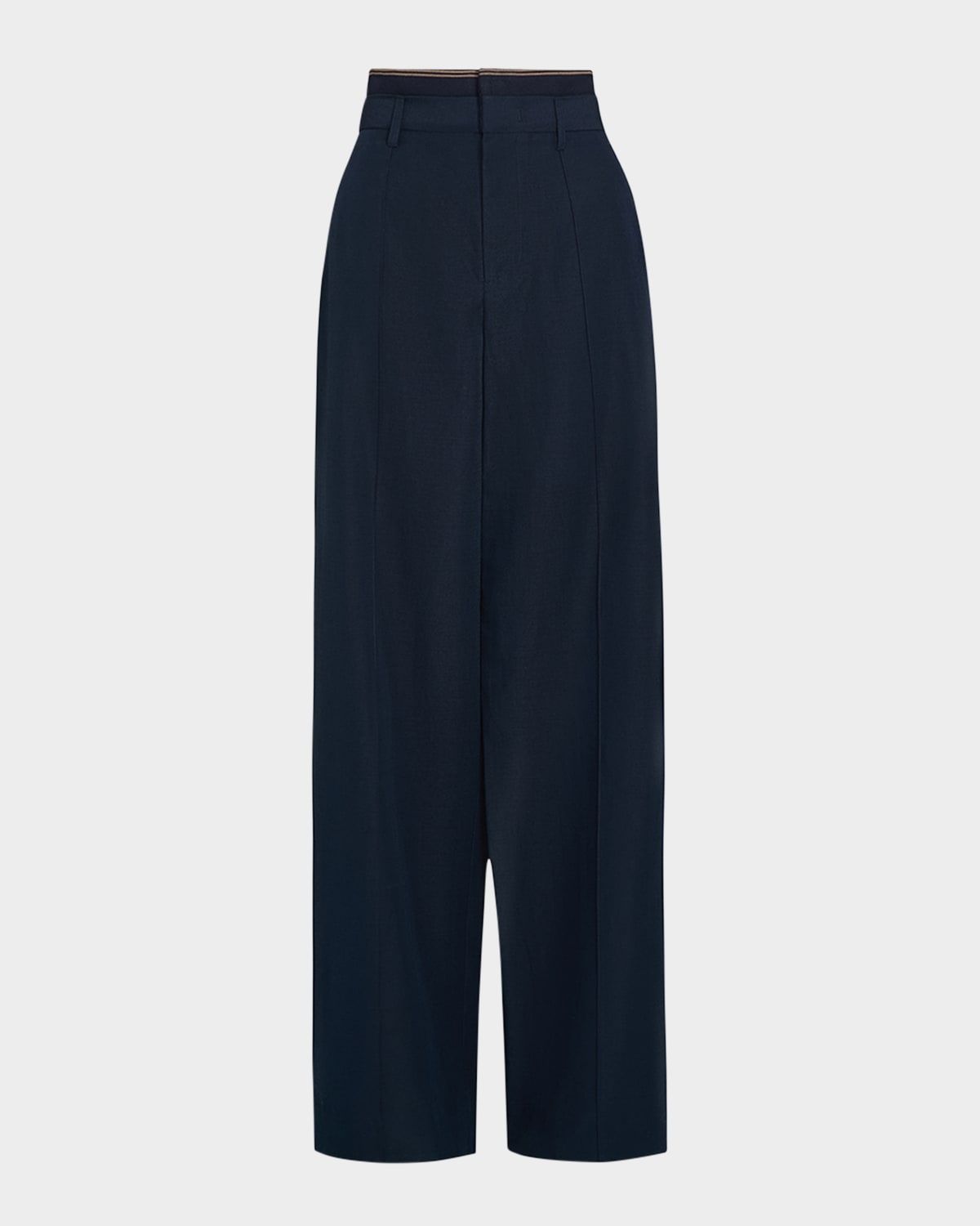 High-Rise Rib-Trim Trousers