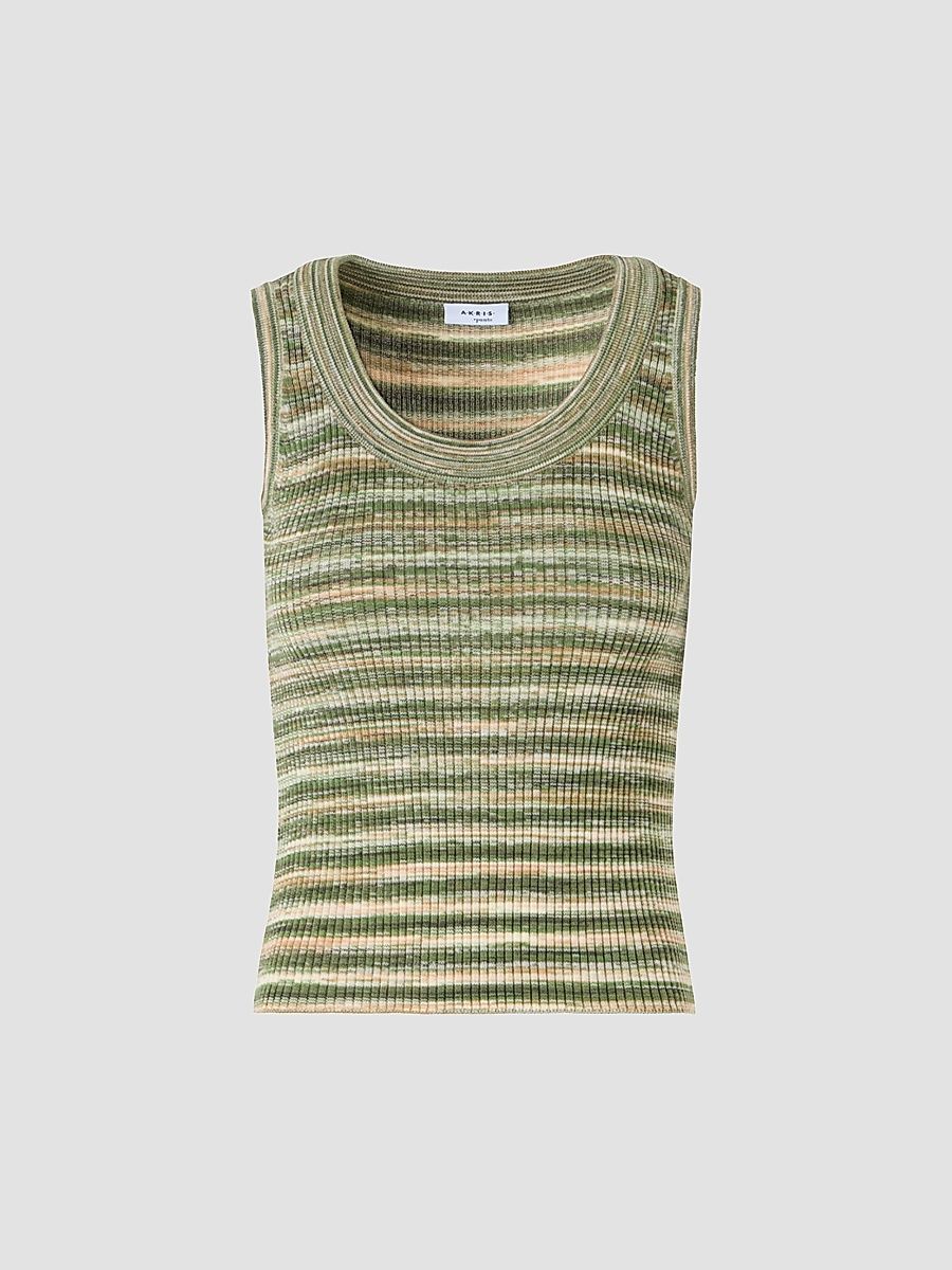 Women's Space Dye Wool Tank - Green Multicolor - Size 16