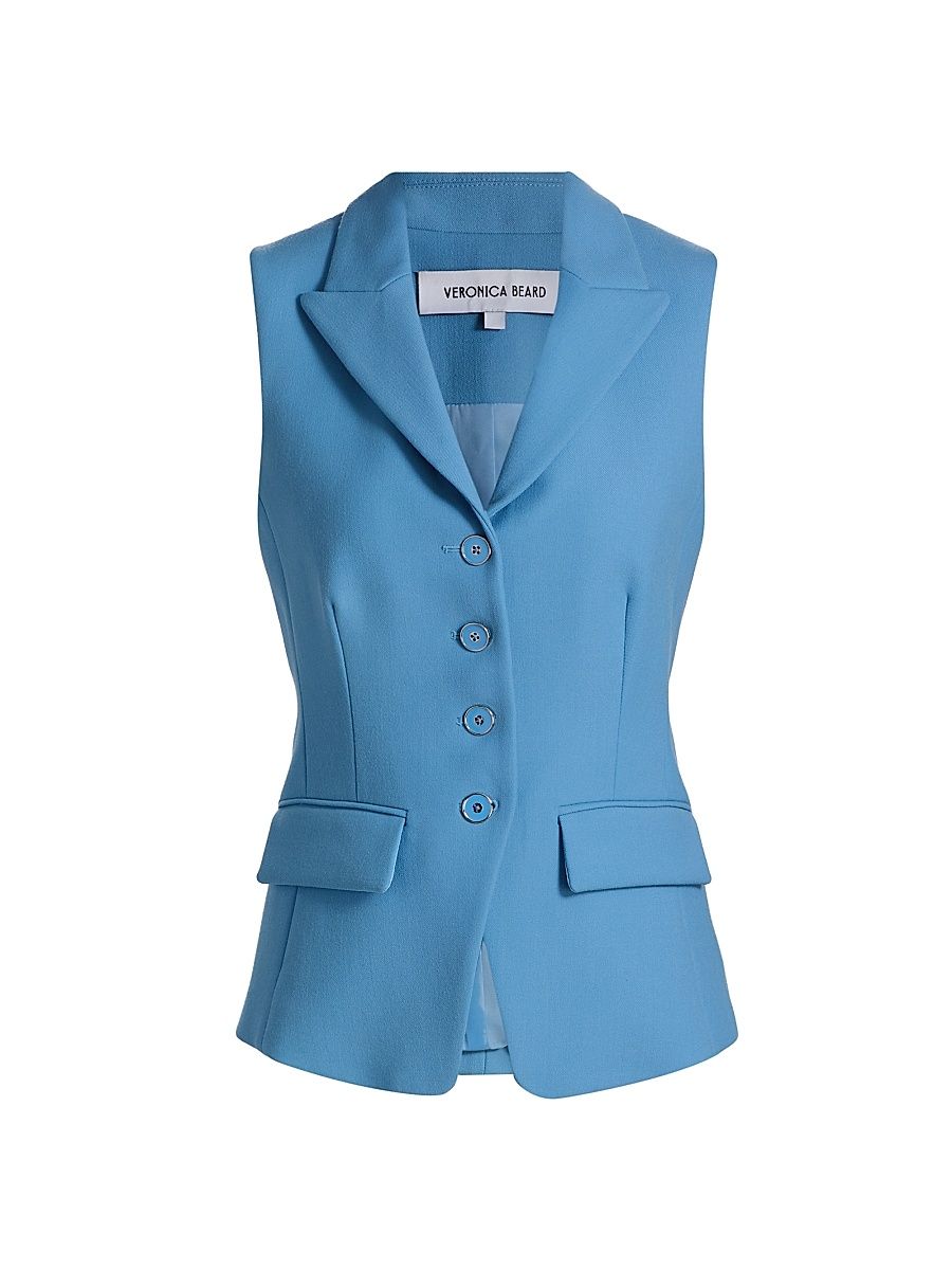 Women's Benny Peak-Lapel Vest - Blue Jasper - Size 16