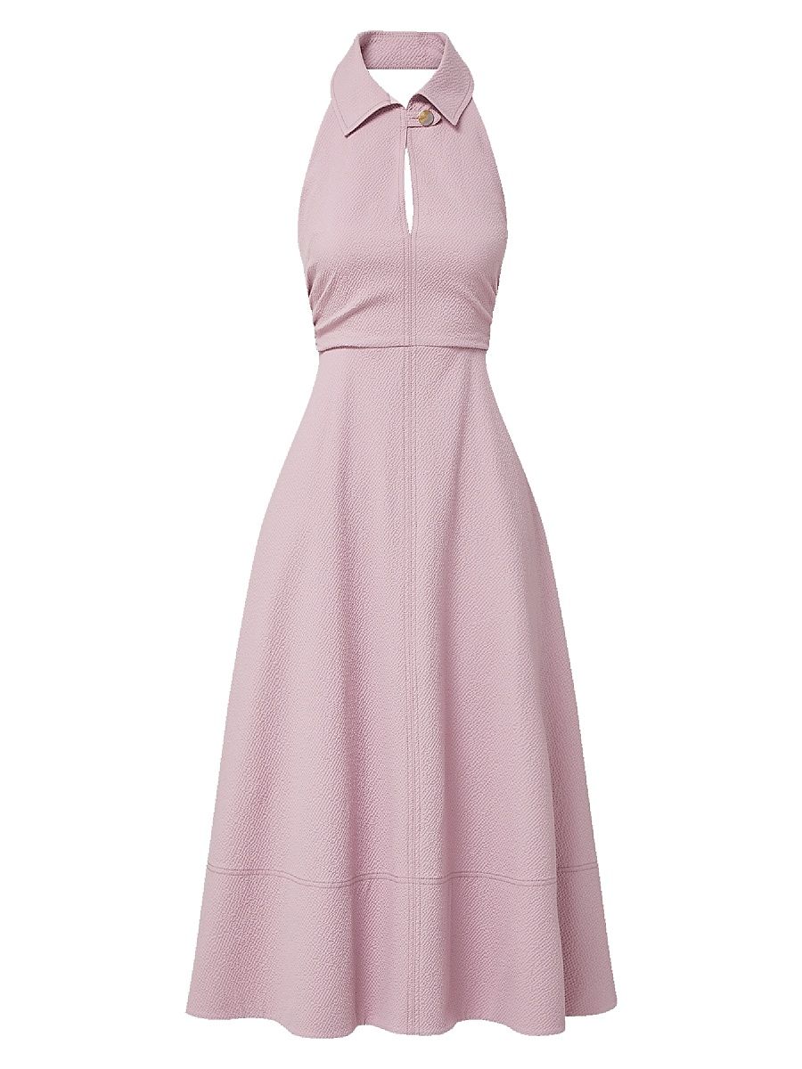 Women's Marcun Halterneck Stretch-Cotton Midi-Dress - Pale Orchid Haze - Size 16