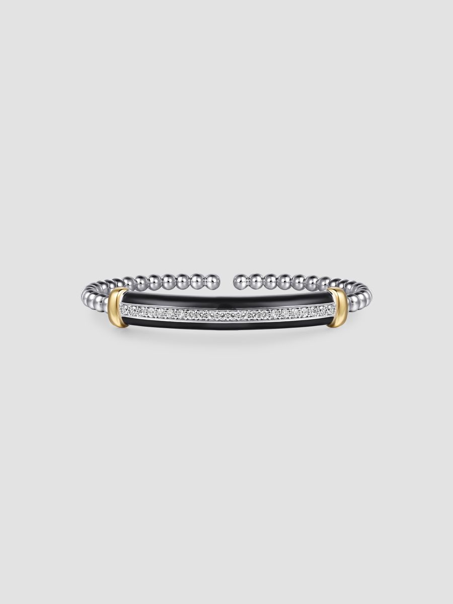 Gabriel & Co Women's Bujukan Sterling Silver, 14K Yellow Gold & Mixed-Media Beaded Cuff - Two Tone