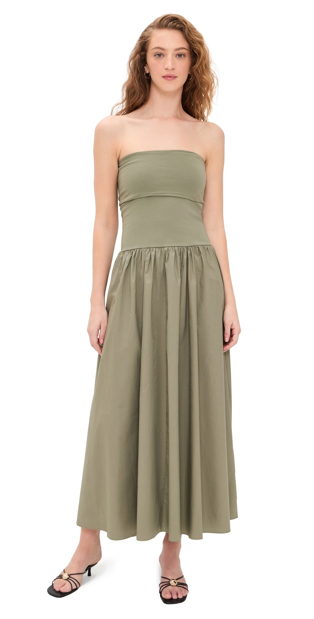 By Malene Birger Marc Mixed Media Dress Deep Lichen Green XS