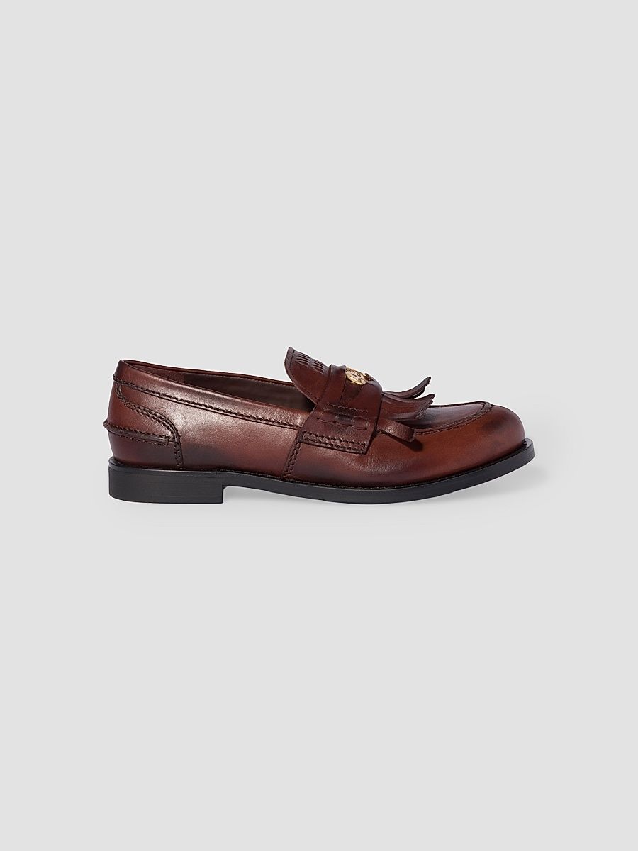 Women's Leather Loafers - Brown - Size 7
