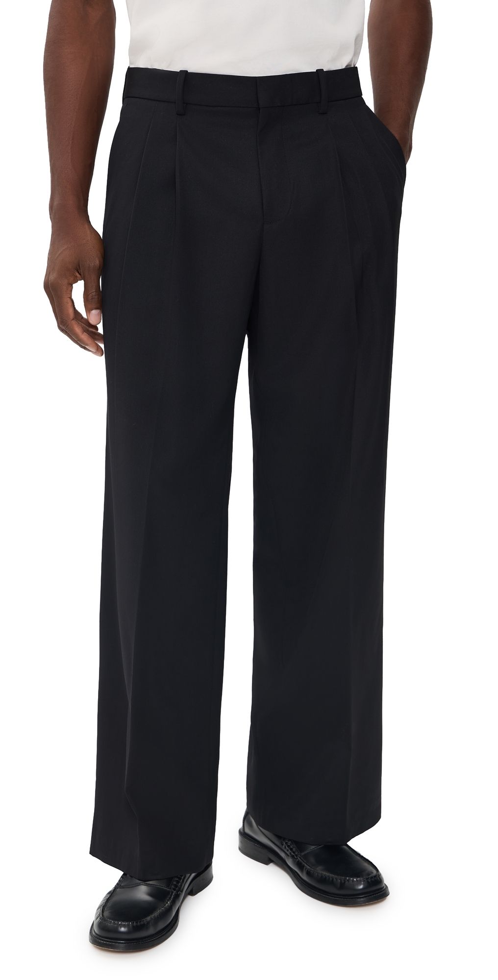 Helmut Lang Double Pleated Gabardine Trousers Black 33