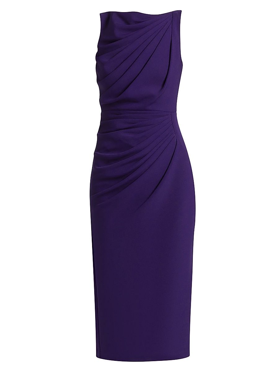 Women's Crepe Ruched Sheath Dress - Deep Purple - Size 12