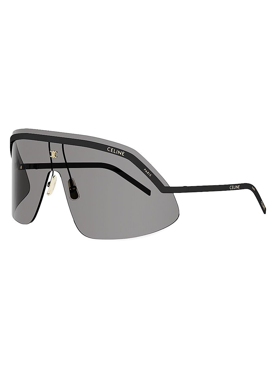 Women's Morning Shade Shield Sunglasses - Shiny Black Smoke