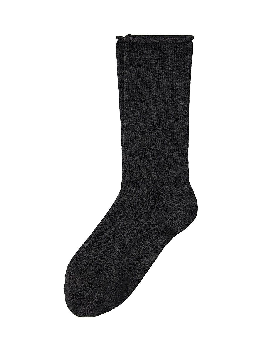 Women's Stretch Cashmere Knit Socks - Lignite - Size XL