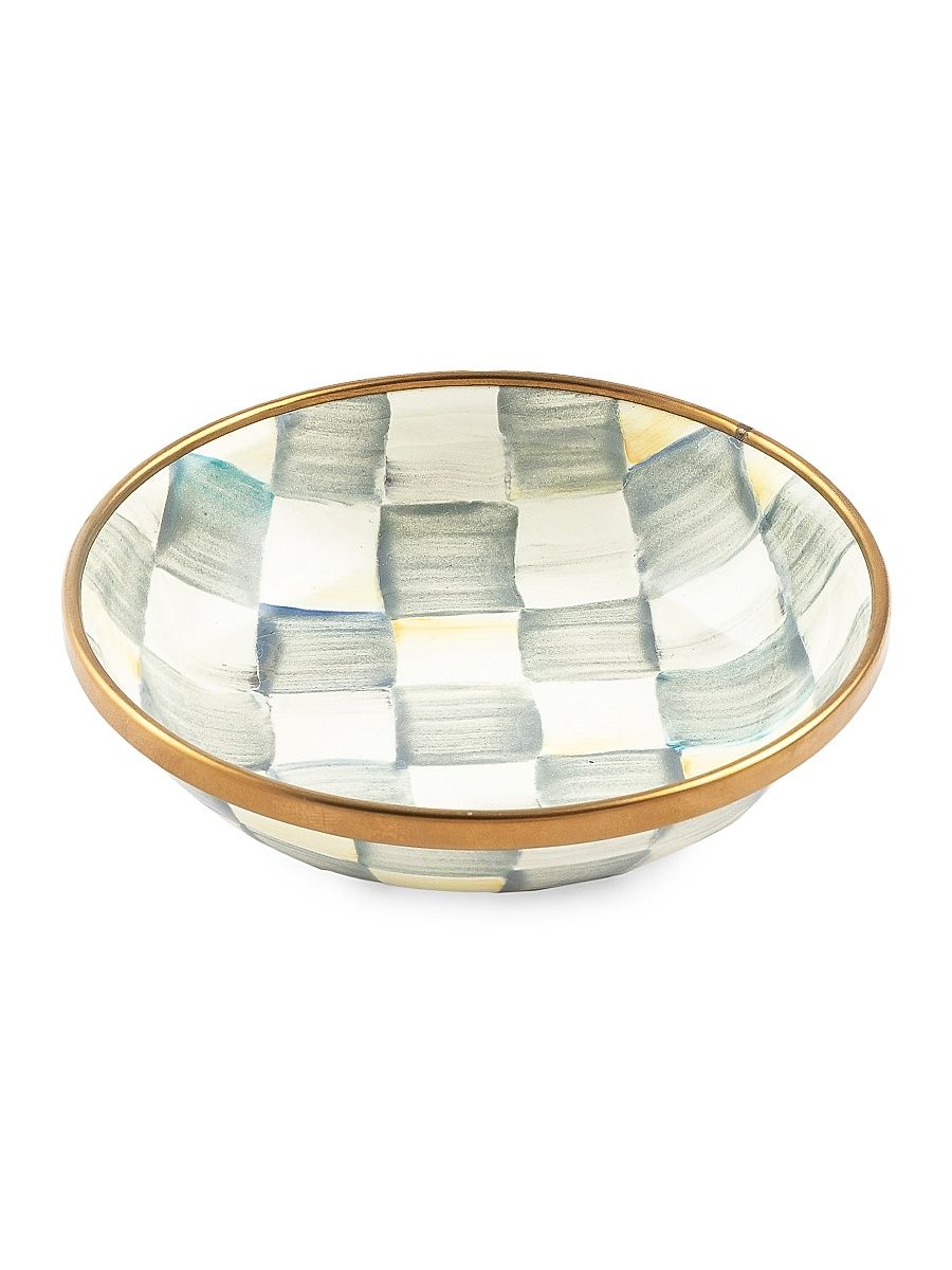 Sterling Check Enamel Dipping Bowl