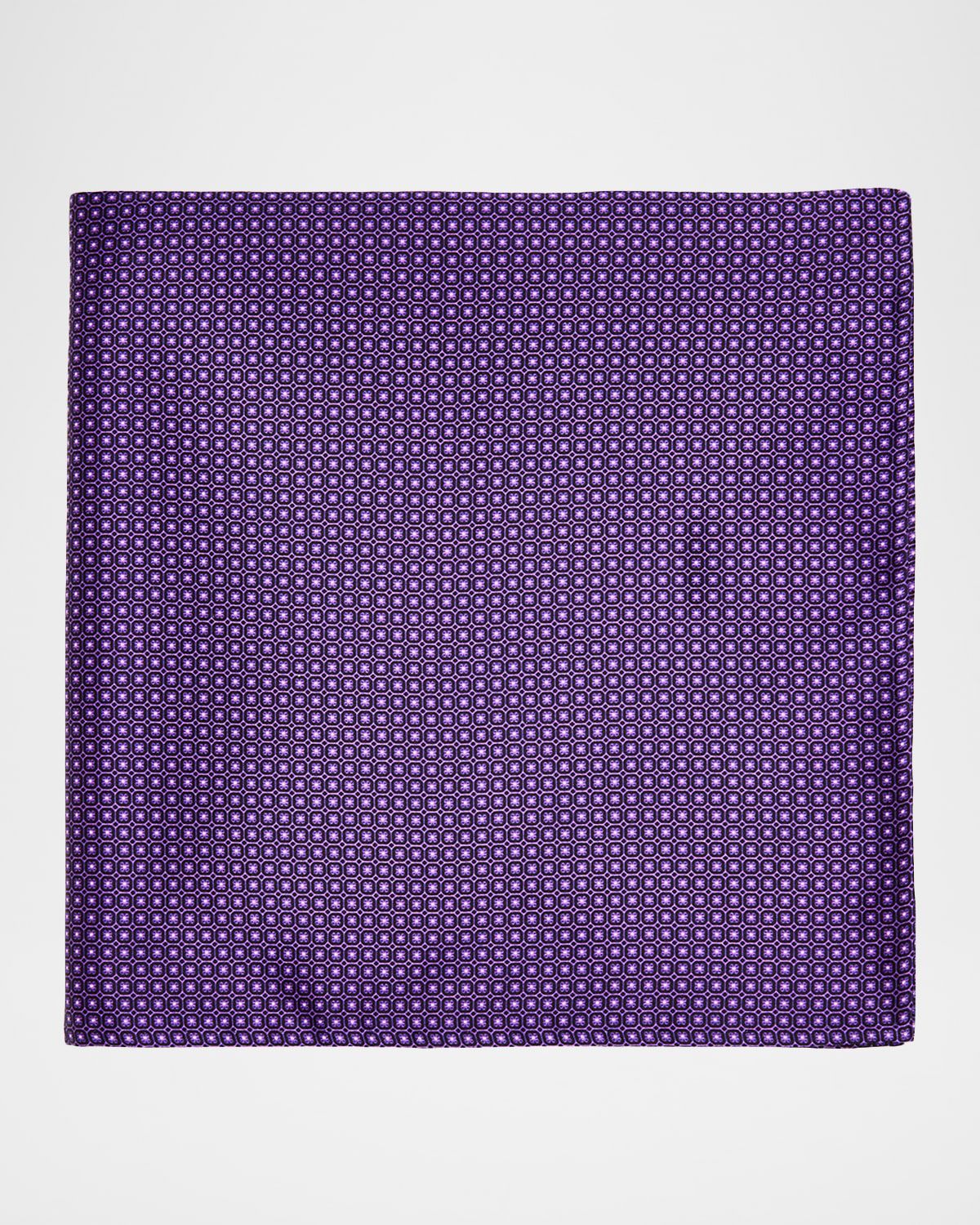 Men & apos;s Micro-Geometric Silk Pocket Square