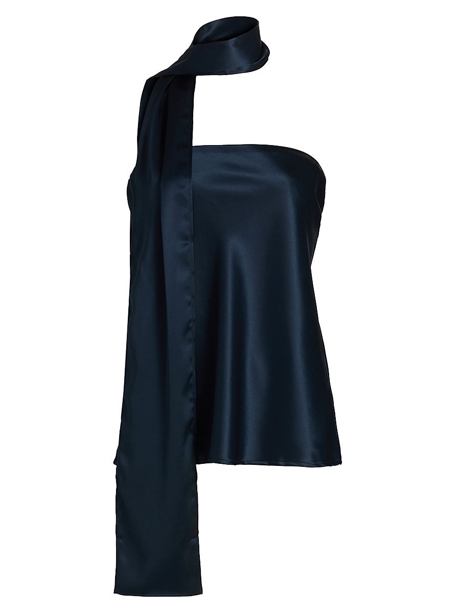 Women's Sienna Satin Strapless Top - Midnight - Size 10