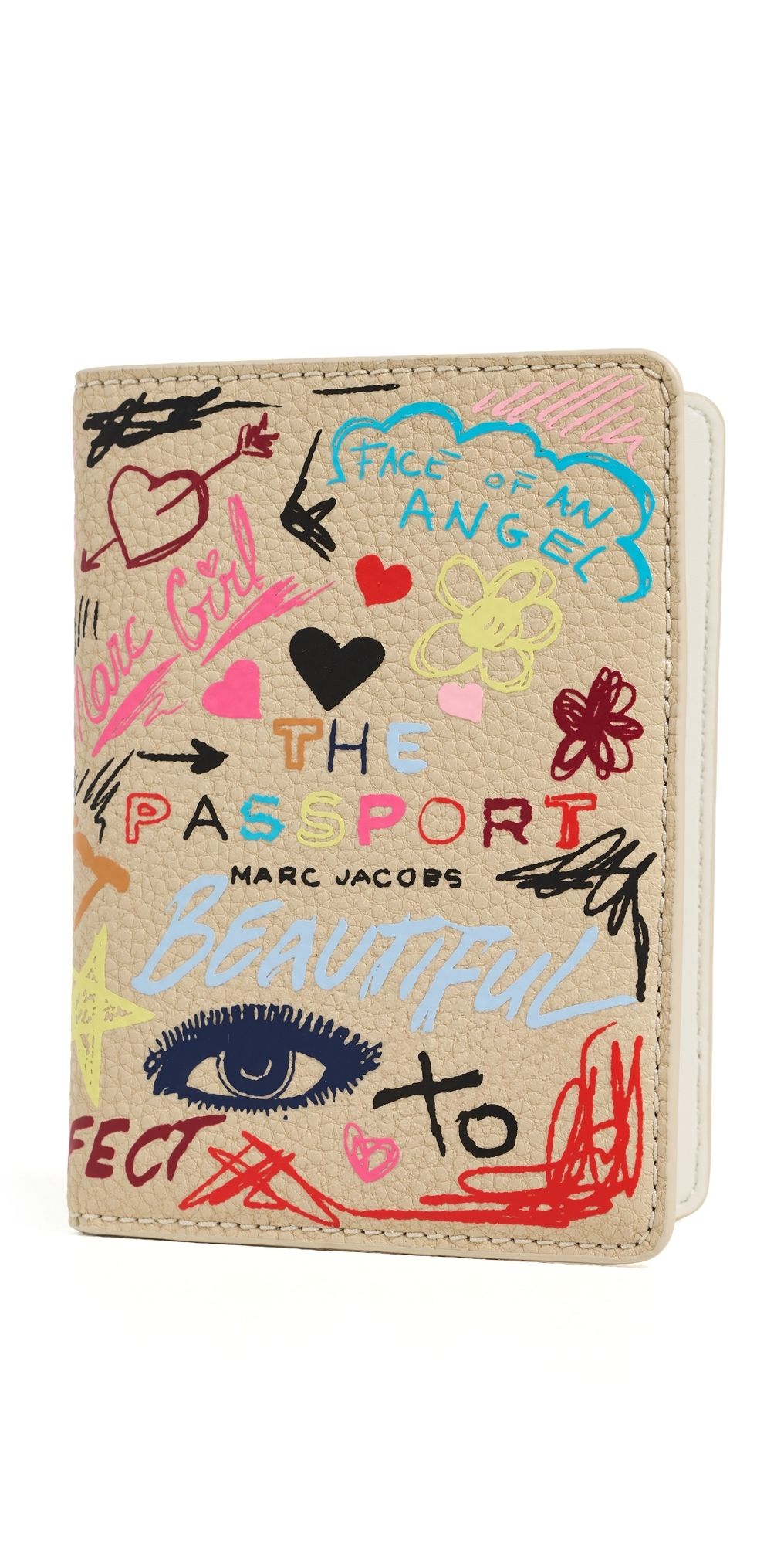Marc Jacobs The Punk Scribble Passport Case Beige Multi One Size