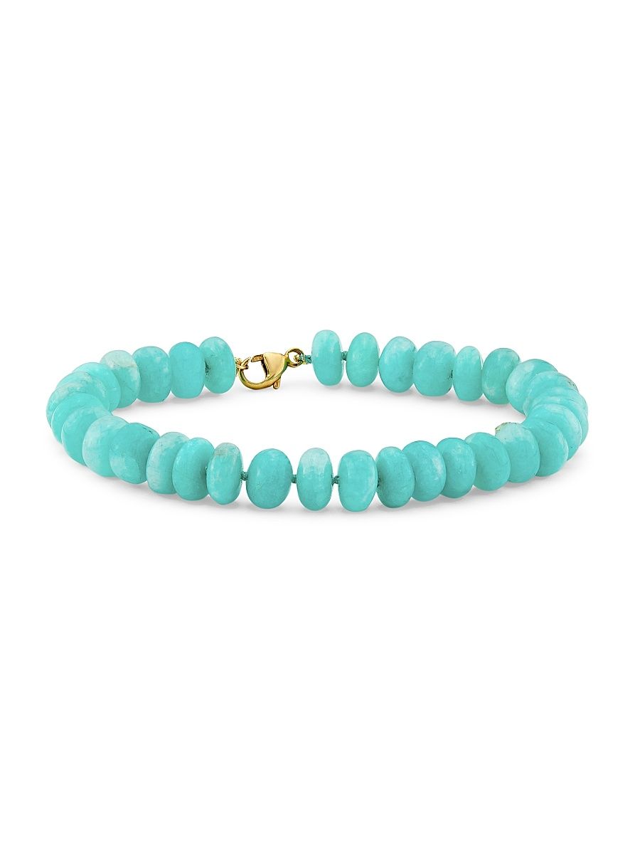 Women's Oracle 14K Yellow Gold & Amazonite Beaded Bracelet - Smoke