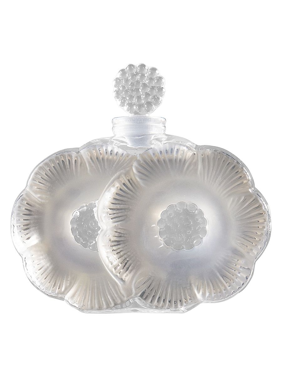 Two Fleurs Leaded Crystal Perfume Bottle - Silver