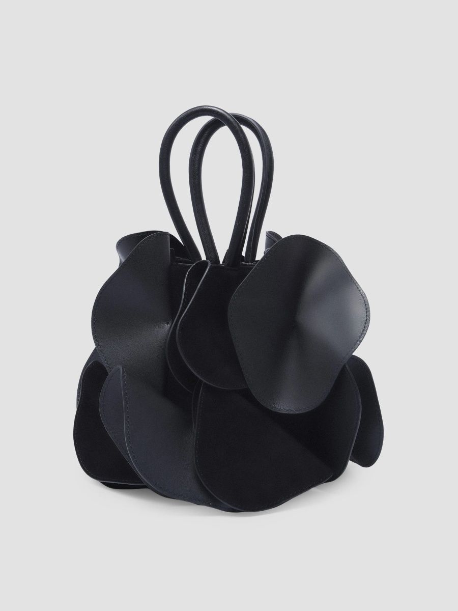 Farm Rio Women's Leather Flower Top Handle Bag - Black