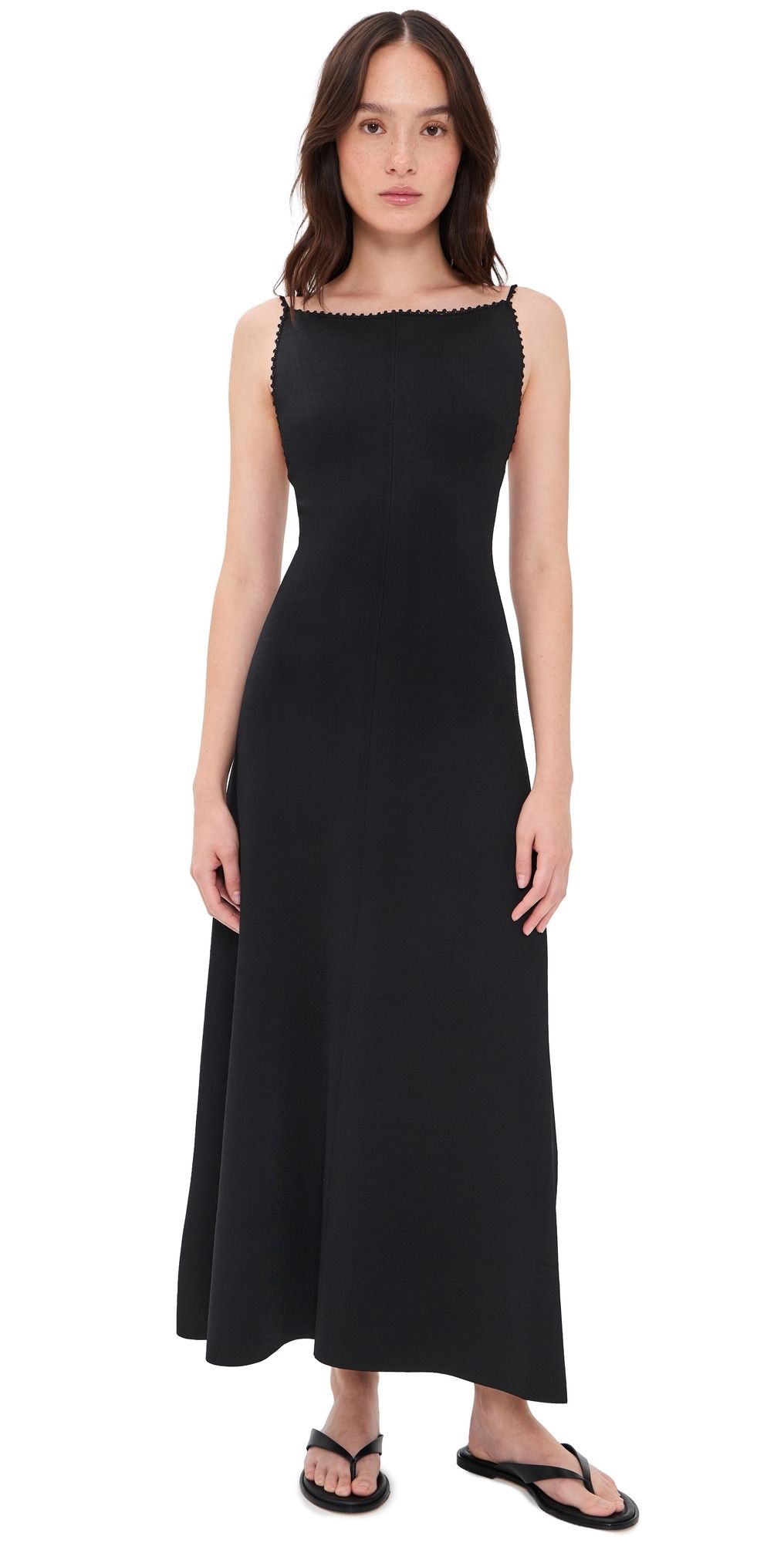 Theory Square Neck Maxi Dress black - 001 M