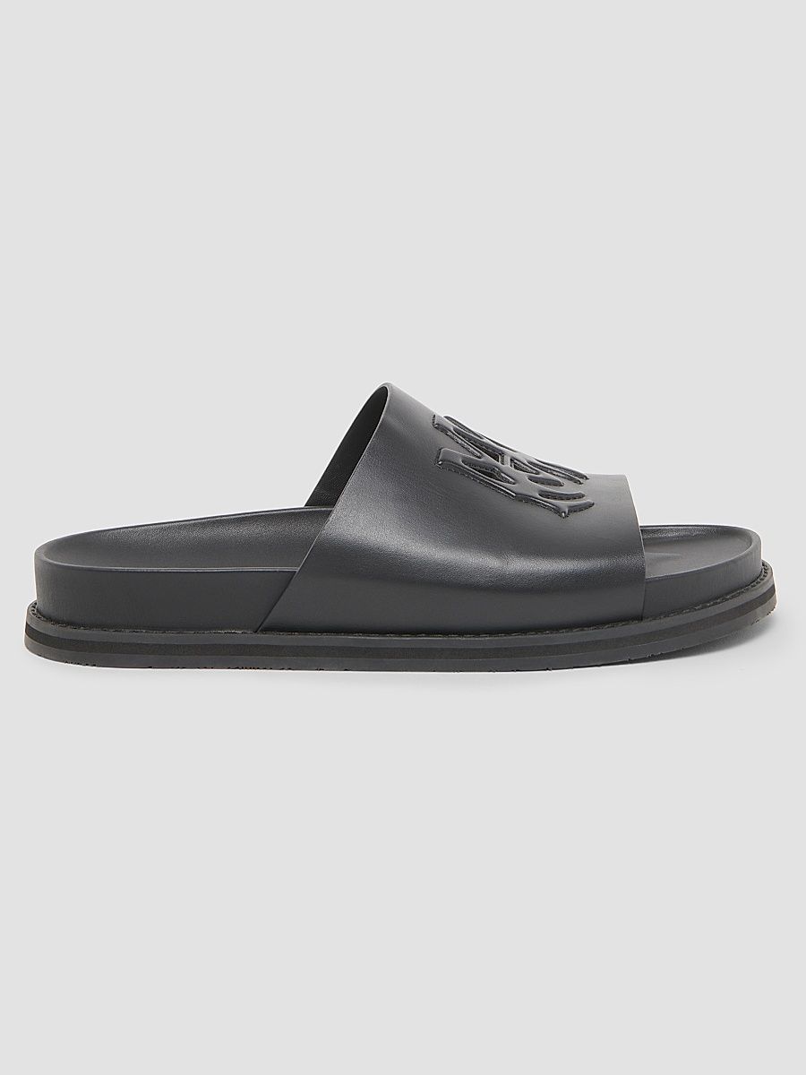Men's MA Leather Slides - Black - Size 7 Sandals