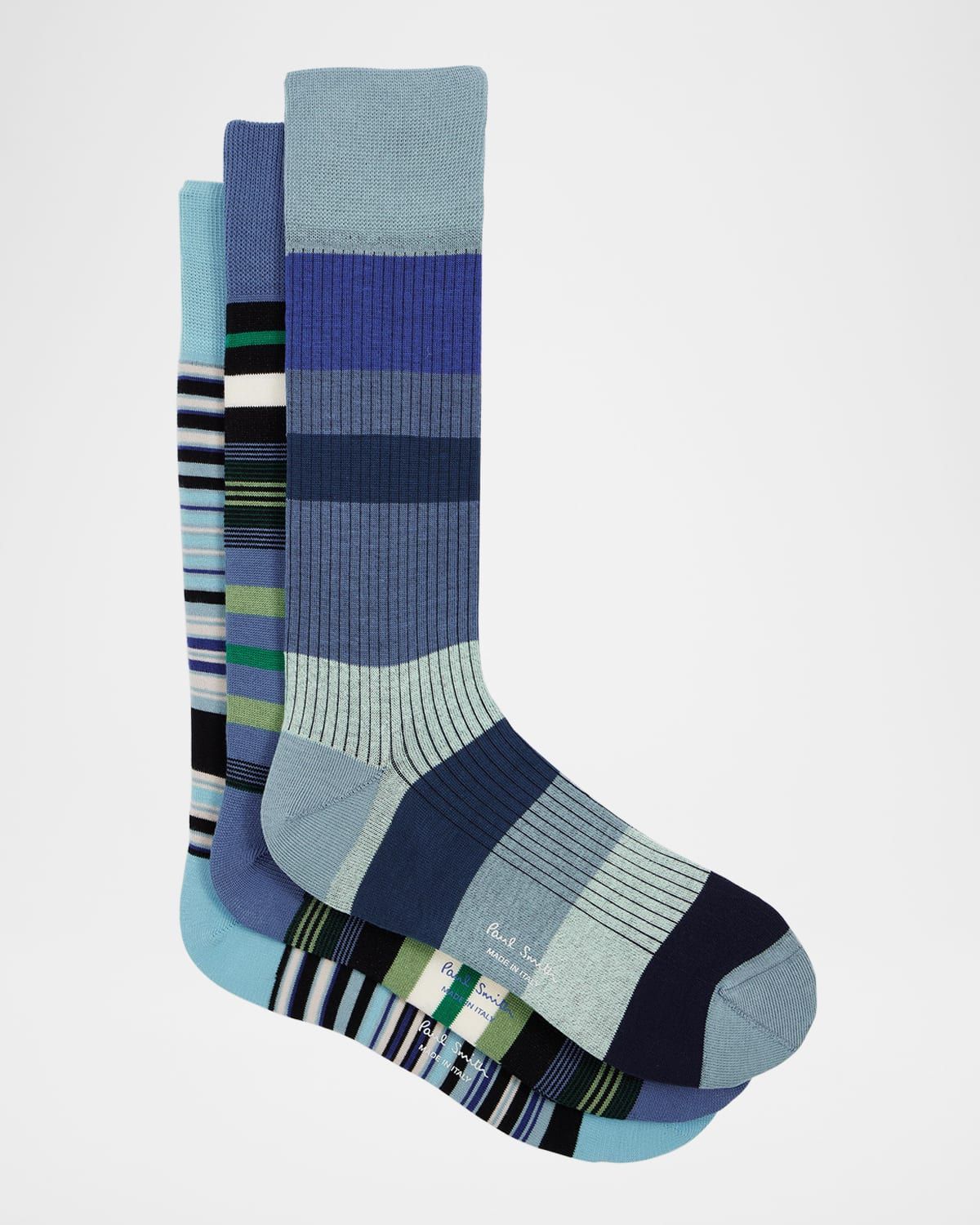 Men & apos;s Blue Mix 3-Pack Crew Socks