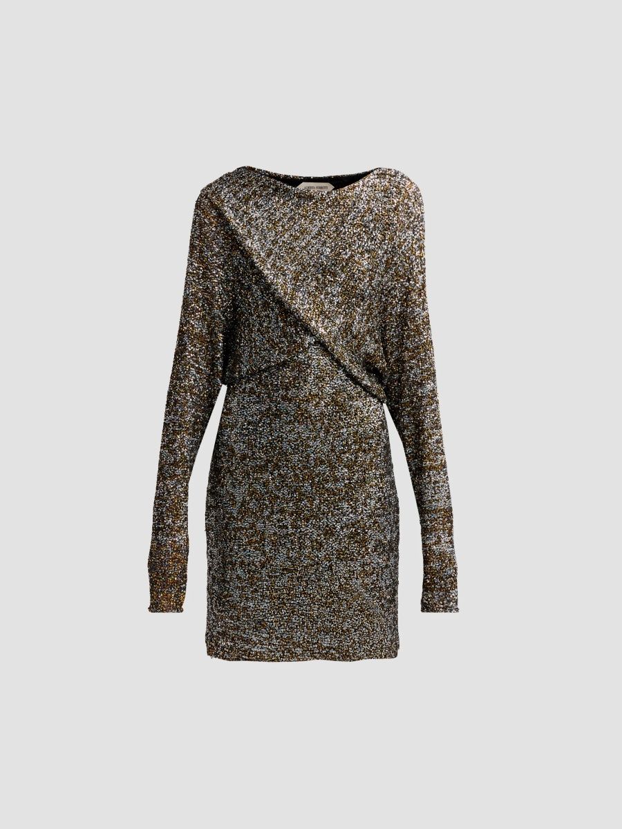 Alberta Ferretti Women's Embellished Draped Mini Dress - Multi Black - Size 10