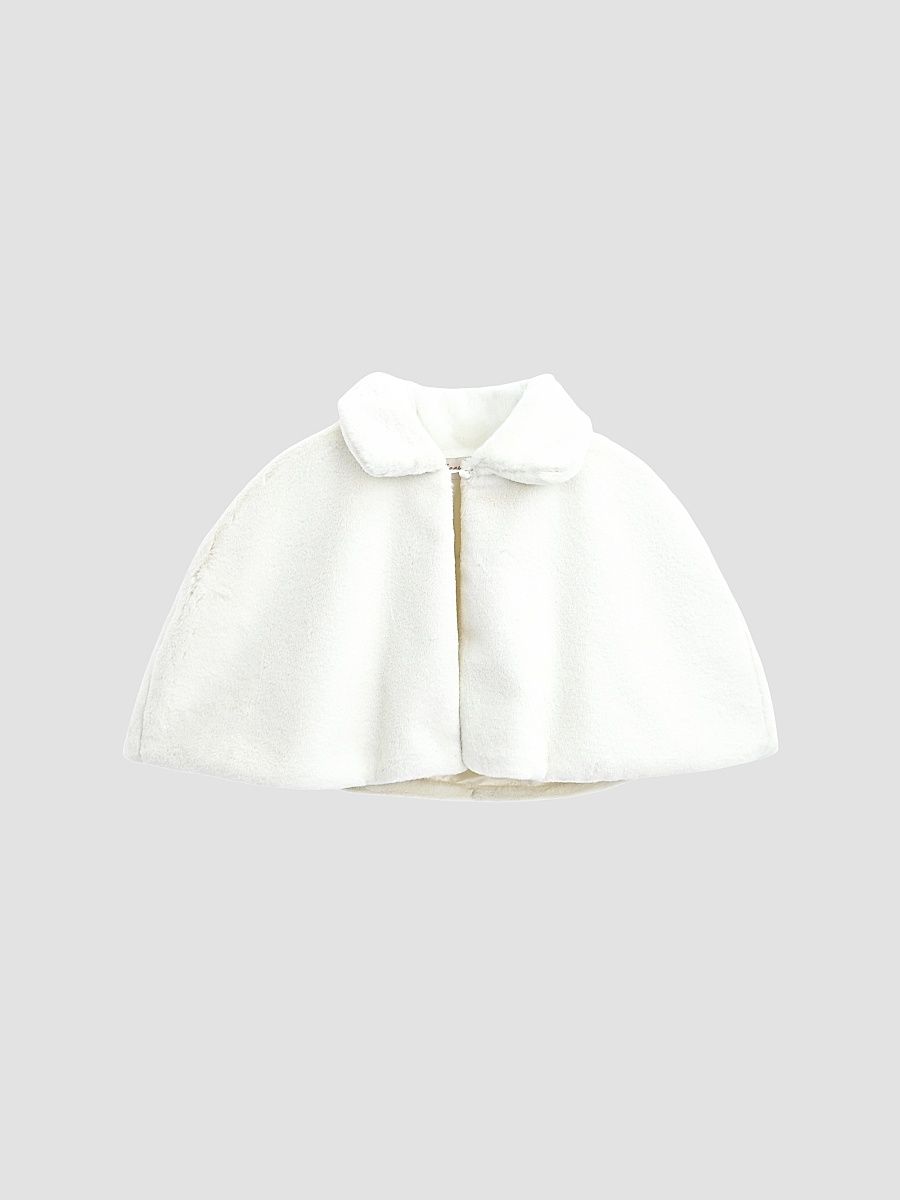 Faux Fur Cape - Ivory - Size Large