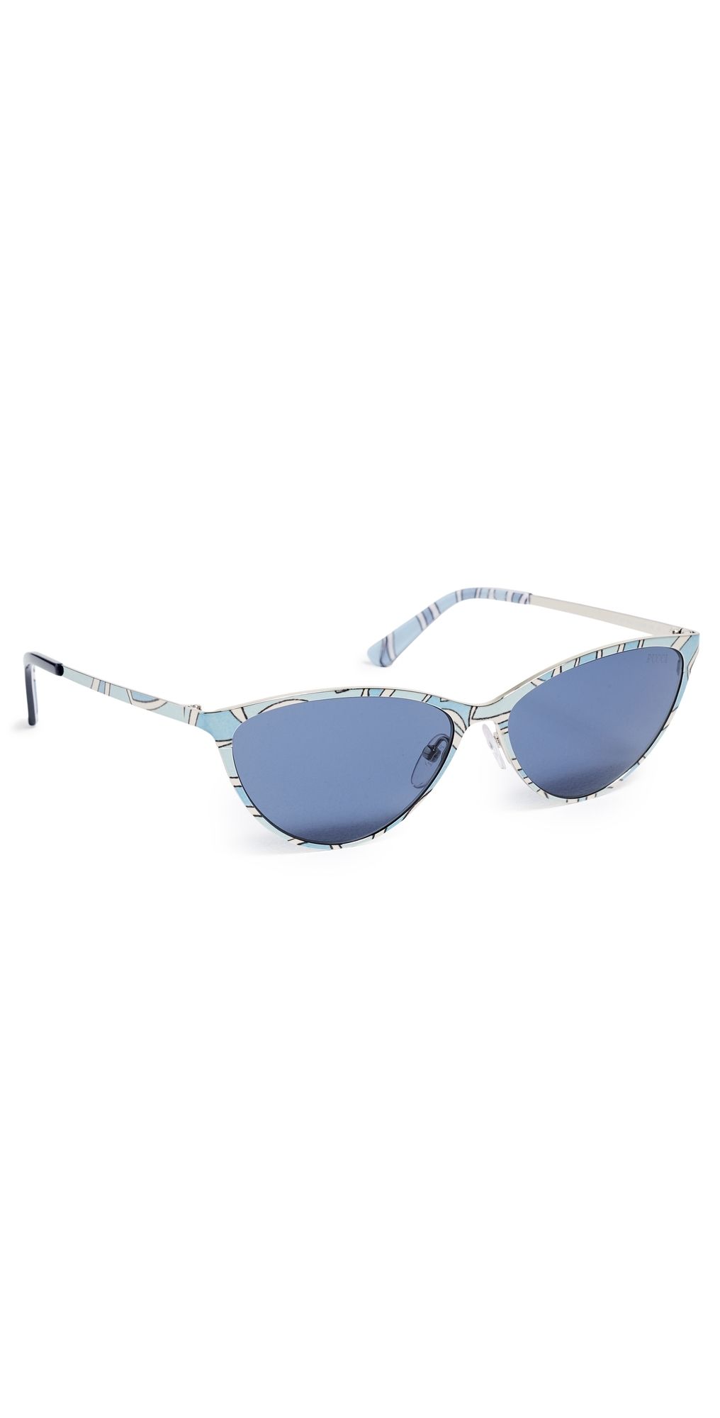 Pucci Cat Eye Sunglasses Shiny Labirinto Blue/Palladium One Size