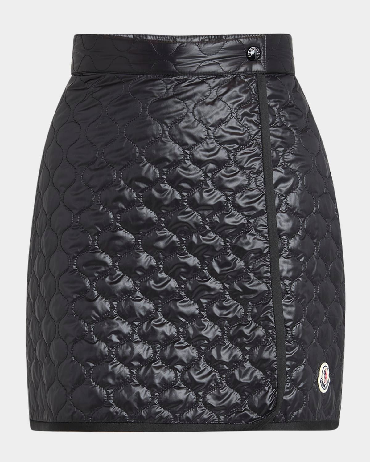Geometric-Quilted Padded Mini Skirt