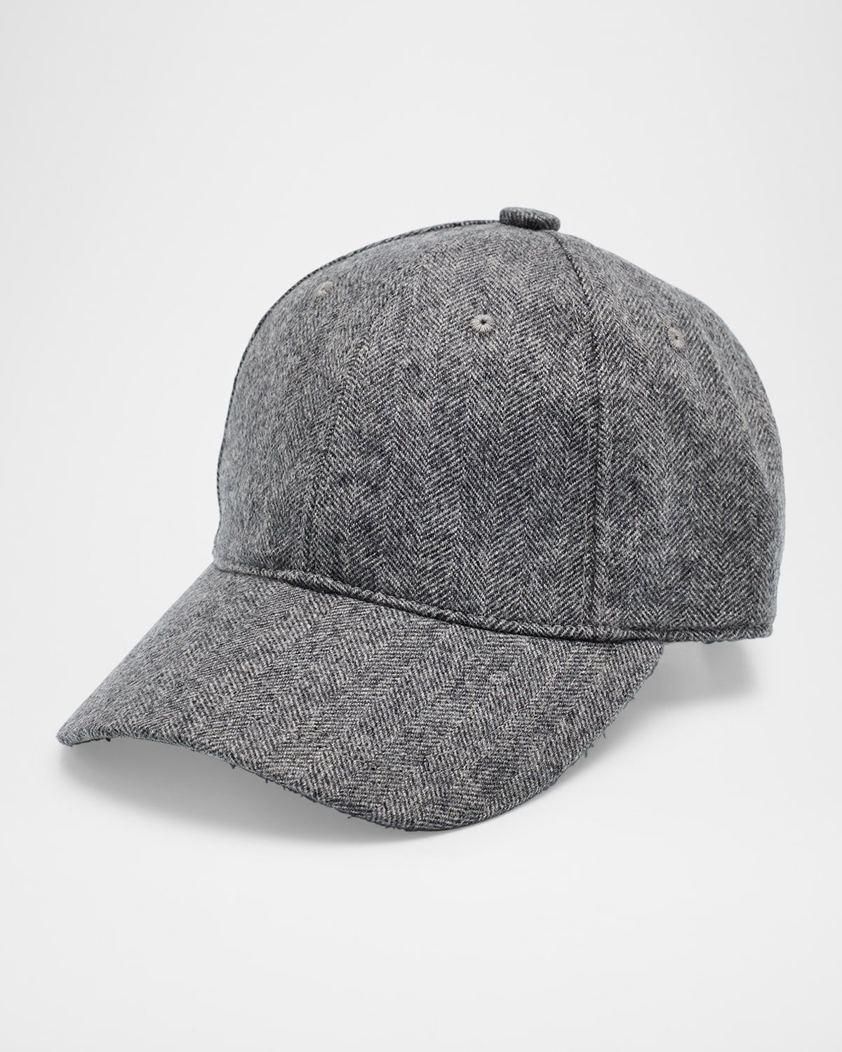 Men & apos;s Cashmere Herringbone Six-Panel Baseball Cap