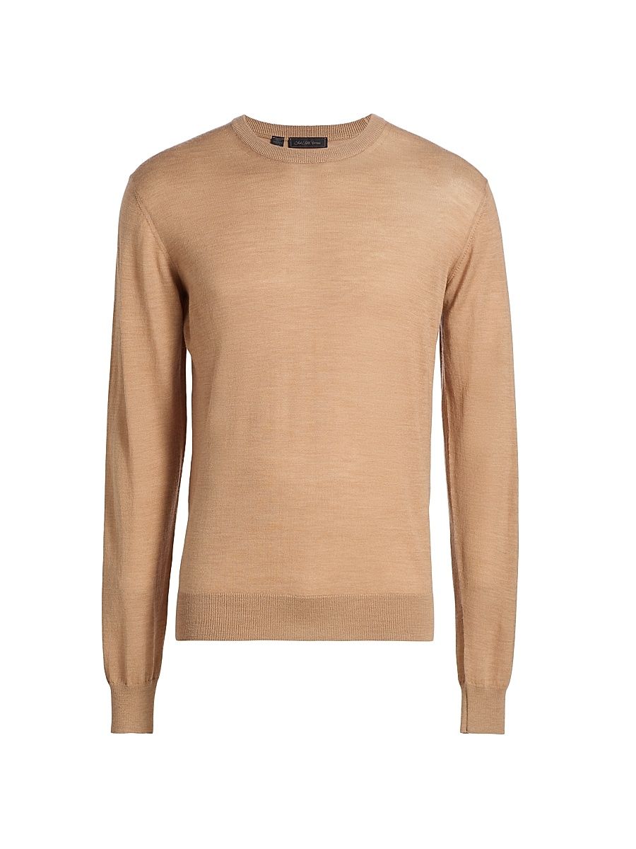 Men's COLLECTION Merino Wool-Cashmere Sweater - Camel - Size XXL
