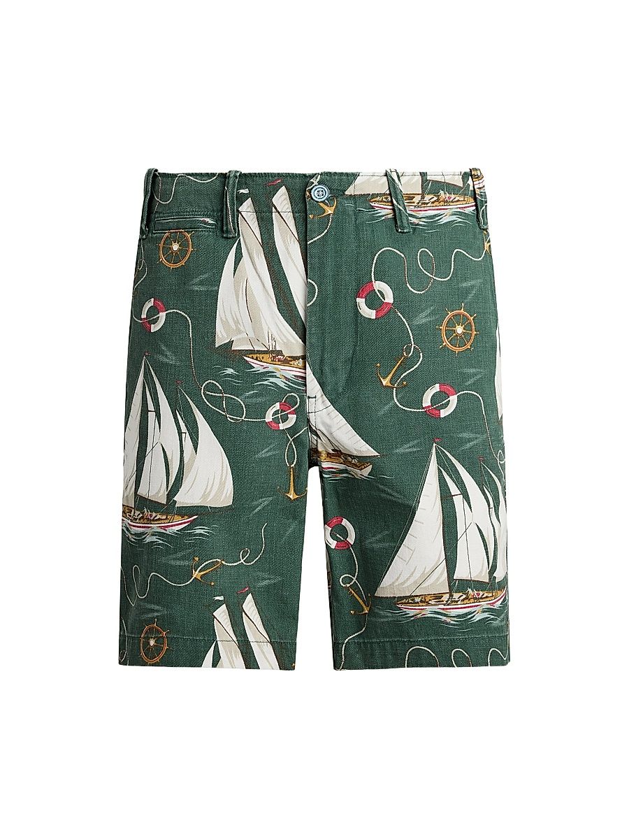 Men's Classic Fit Sailboat Chino Shorts - Forest Helms Anchor Green - Size 40