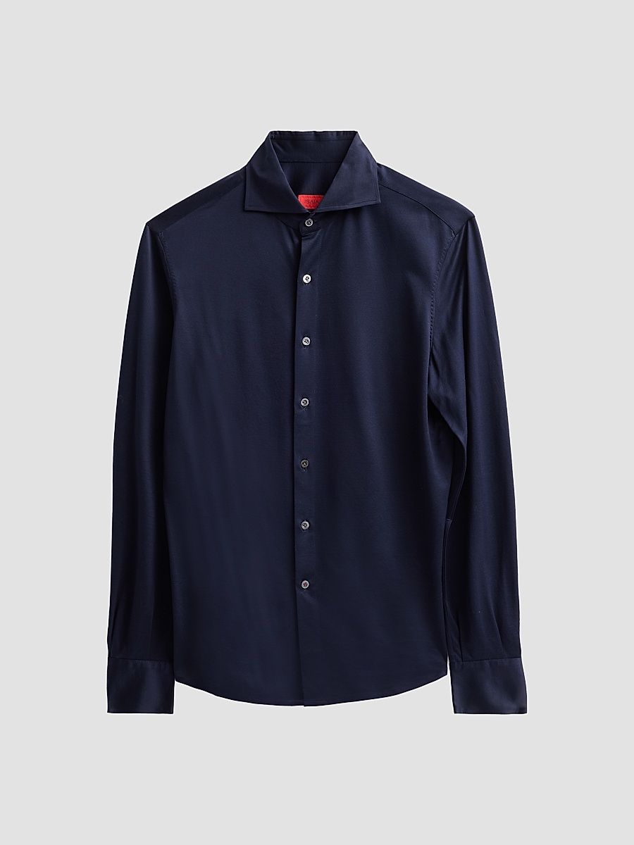 Men's Jersey Long-Sleeve Shirt - Navy - Size 17